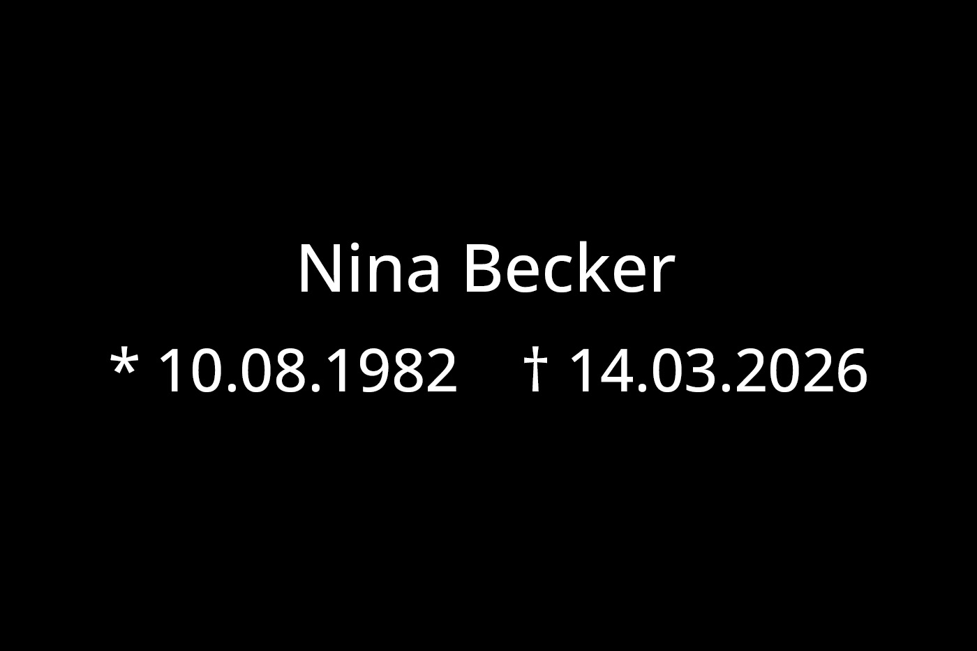 Nachruf Nina Becker